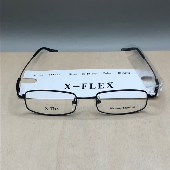 X-Flex MT922 Eyeglasses 50-19-140 Black Rectangualr Full Rim Memory Titanium. - Picture 1 of 9